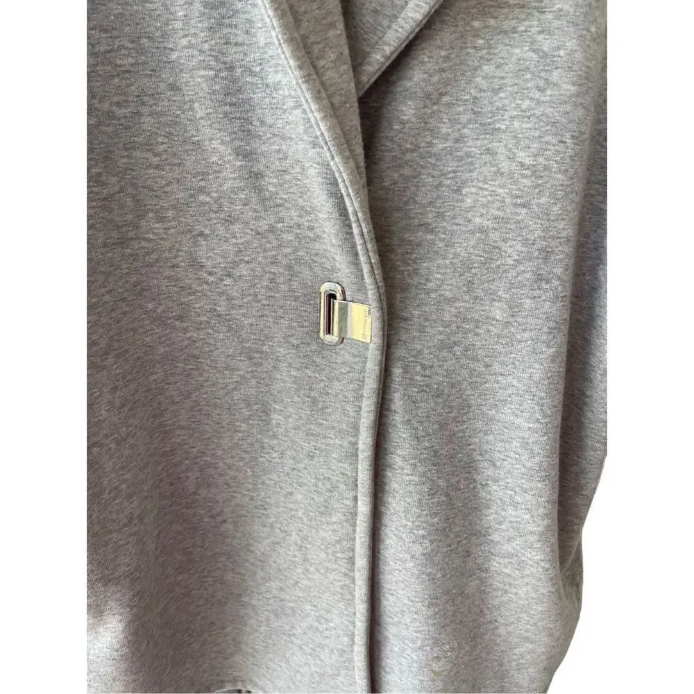 MICHAEL KORS Womens Gray Fleece Lined Short Sleeve Jacket Size Large